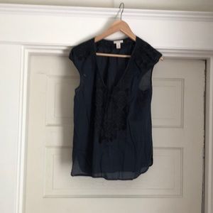 J. Crew size S embroidered cotton blouse